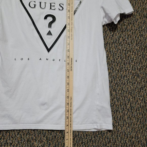 Guess Los Angeles Embossed Distressed Logo Tee Men's Size Medium - Picture 12 of 14